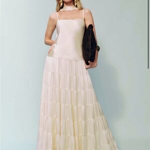NWT Reformation Agnes Silk Dress in Fior Di Latte Size 8